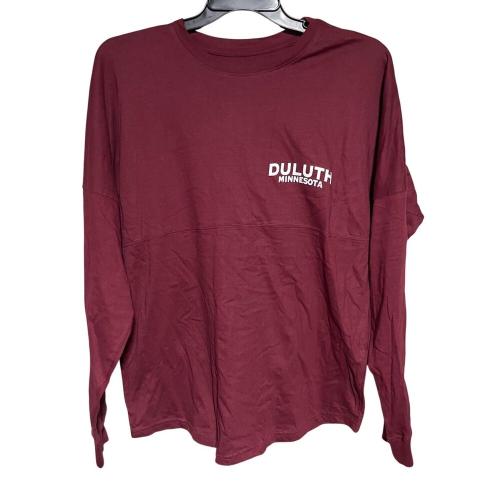 Exist Maroon Duluth Minnesota Long Sleeve Crewneck Shirt Oversized Womens S